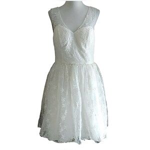 Ivory Dress Embroidered Flowers Sweetheart Neckline Chi Chi Wedding Party Fairy